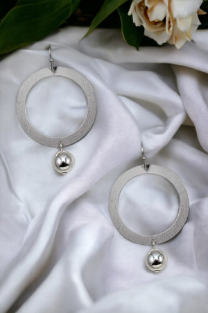 Ball Bead Link Hoop Earring