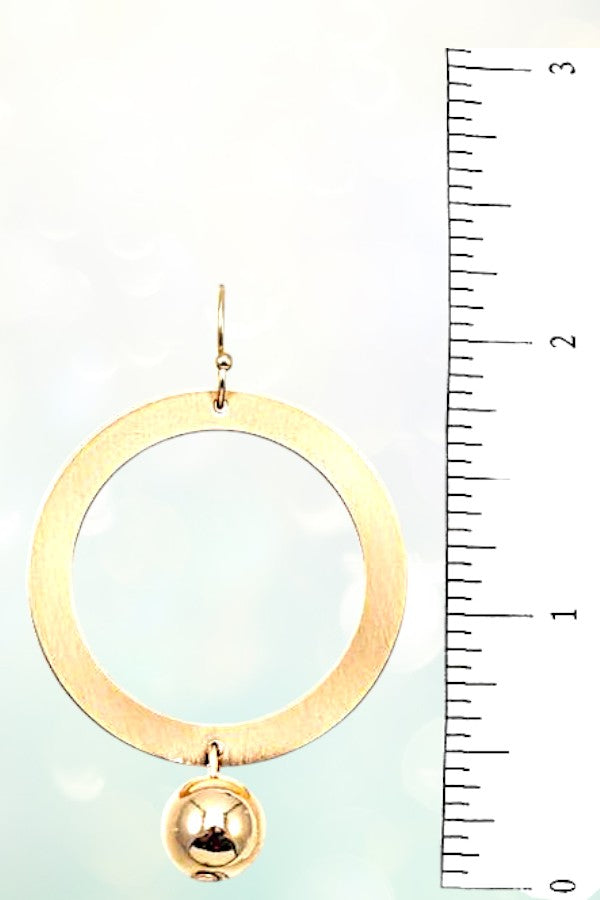 BALL BEAD DANGLE RING DROP EARRING
