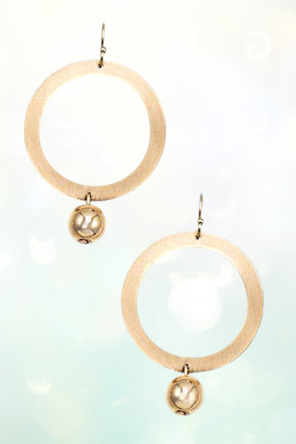 BALL BEAD DANGLE RING DROP EARRING