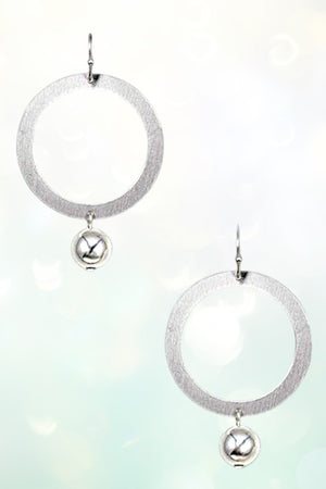 BALL BEAD DANGLE RING DROP EARRING