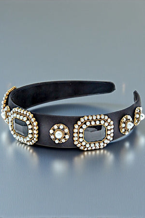 CRYSTAL GEM PEARL ACCENT HEADBAND