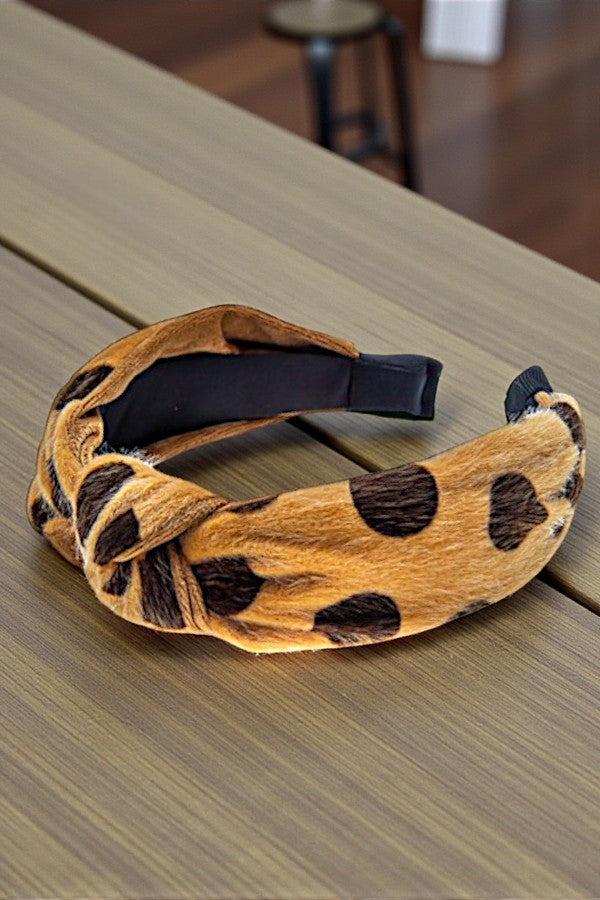 ANIMAL PRINT FURRY FASHION HEADBAND