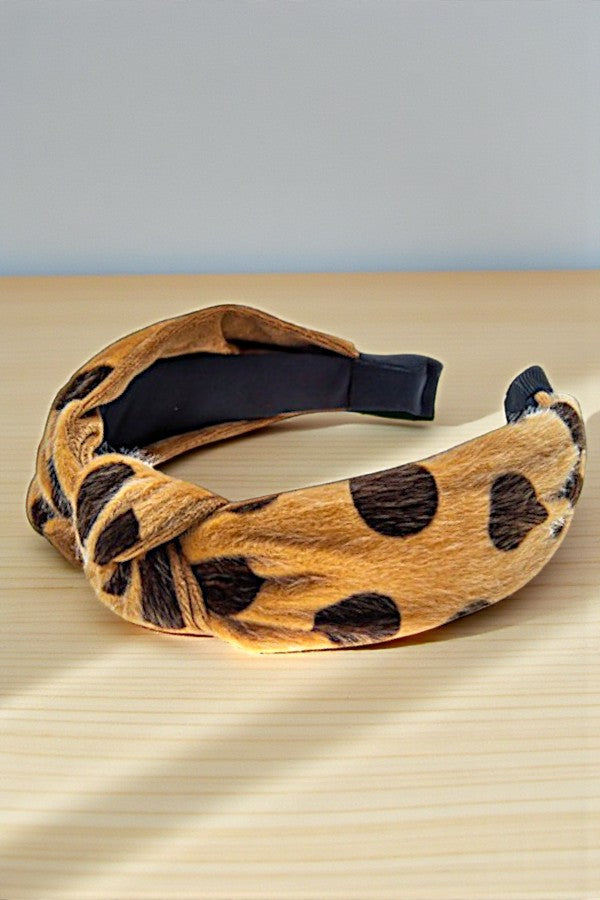 ANIMAL PRINT FURRY FASHION HEADBAND