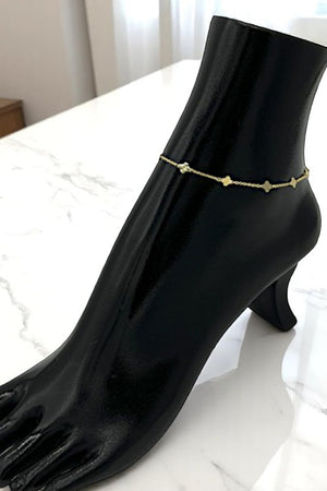 Clover Link Chain Anklet