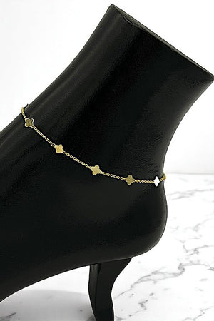 Clover Link Chain Anklet