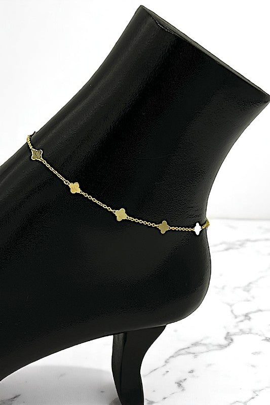 Clover Link Chain Anklet