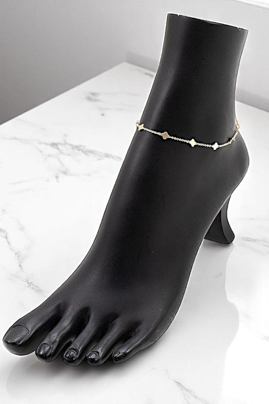 Clover Link Chain Anklet