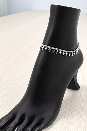 MULTI CROSS DANGLE CHAIN ANKLET