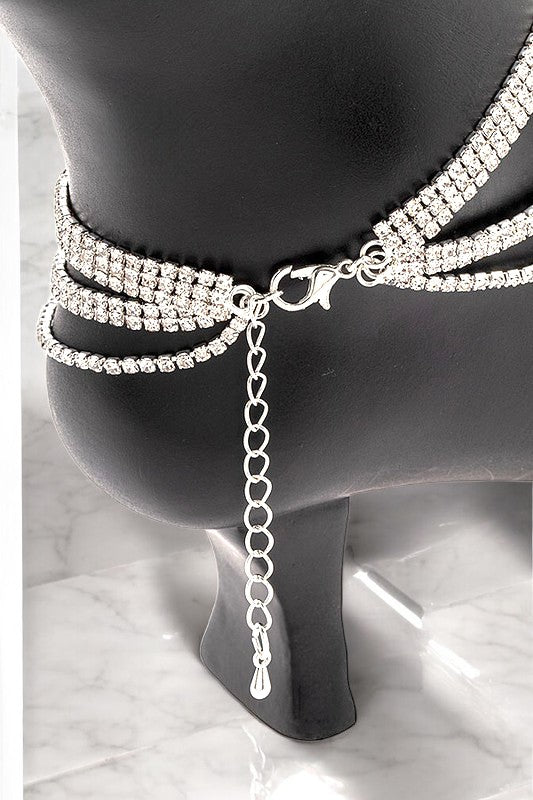 MULTI ROW RHINESTONE PAVE ANKLET