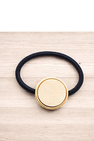 Round Wood Accent Hair Tie