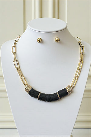 MULTI DISK BEAD CHAIN NECKLACE SET