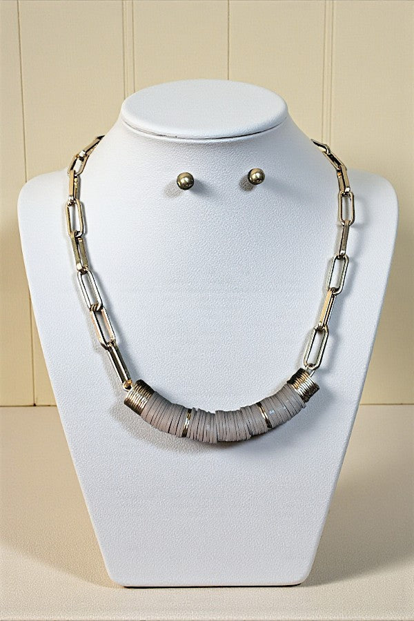 MULTI DISK BEAD CHAIN NECKLACE SET