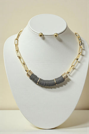 MULTI DISK BEAD CHAIN NECKLACE SET