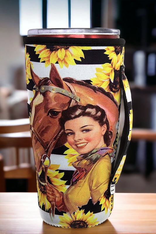 Cowgirl Floral Print Cup Sleeve
