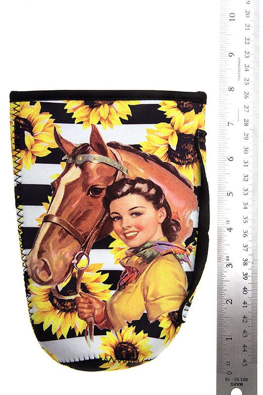 Cowgirl Floral Print Cup Sleeve