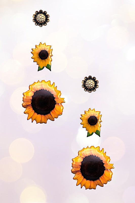 Sunflower Mix Post Earring Set