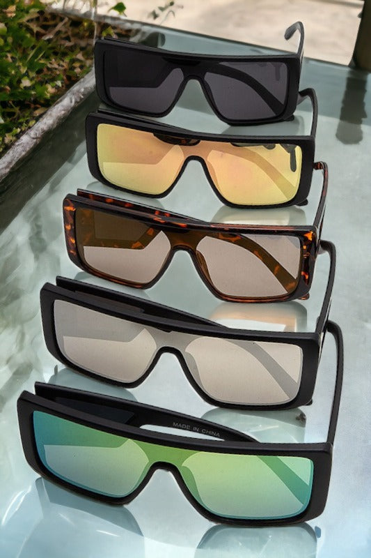 Color Lens Shield Fashion Sunglasses Pack