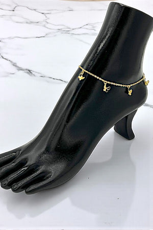 BUTTERFLY CHARMS DANGLE CHAIN ANKLET