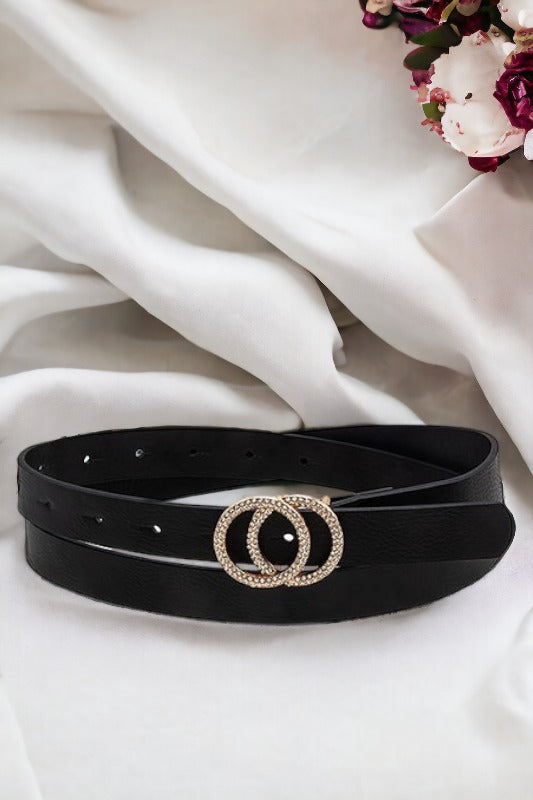 Infinity Rhinestone Buckle Fashion Belt