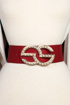 Rhinestone Buckle Fashion Stretch Belt