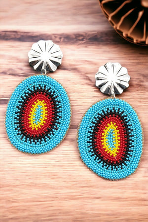 OVAL BEAD DROP EARRING