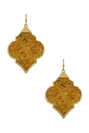 Cork Detail Moroccan Drop Earring