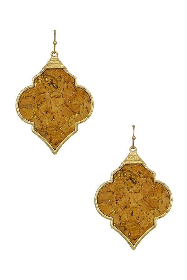 Cork Detail Moroccan Drop Earring