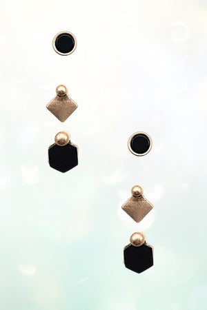 MIX SEMI PRECIOUS POST EARRING SET