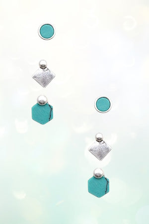 MIX SEMI PRECIOUS POST EARRING SET
