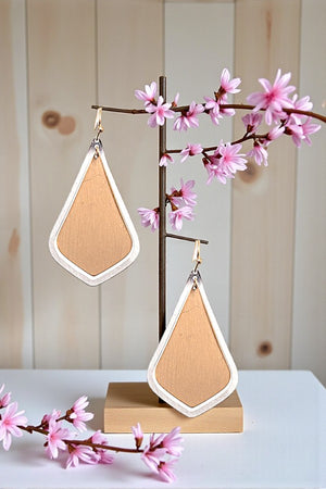 TWO TONE TEARDROP DANGLE EARRING
