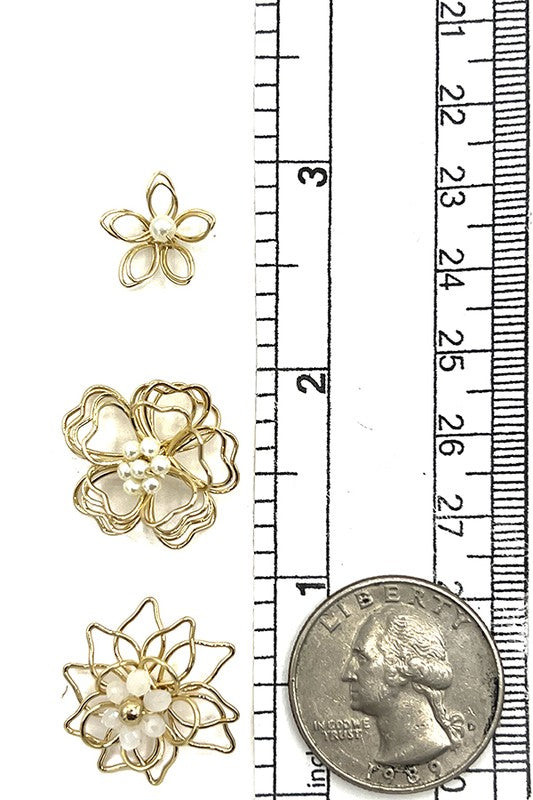 Floral Outline Post Earring Set