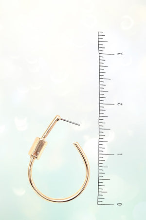 SEMI TEARDROP NUT ACCENT SEMI HOOP EARRING