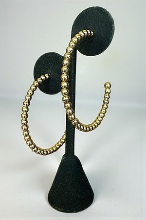 BALL BEAD SEMI HOOP EARRING