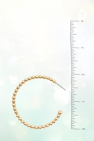 BALL BEAD SEMI HOOP EARRING