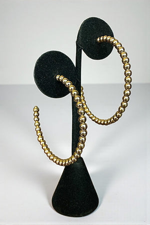 BALL BEAD SEMI HOOP EARRING