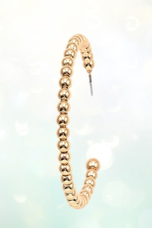 BALL BEAD SEMI HOOP EARRING