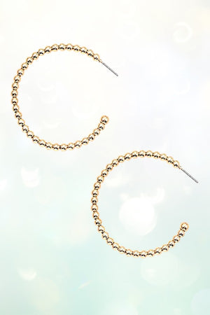 BALL BEAD SEMI HOOP EARRING