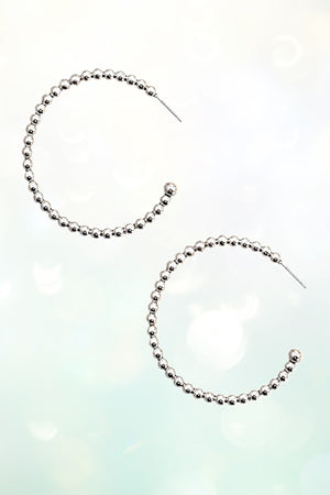 BALL BEAD SEMI HOOP EARRING