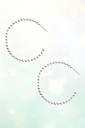 BALL BEAD SEMI HOOP EARRING