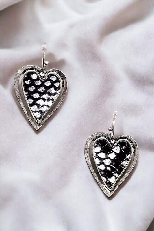 Heart Framed Dangle Earring