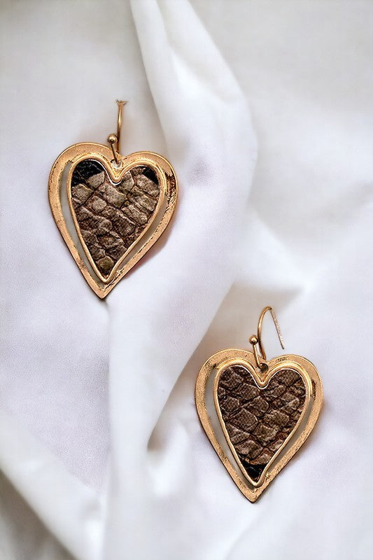 Heart Framed Dangle Earring