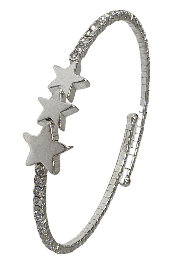 Star Link Rhinestone Pave Flex Bracelet