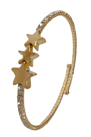 Star Link Rhinestone Pave Flex Bracelet