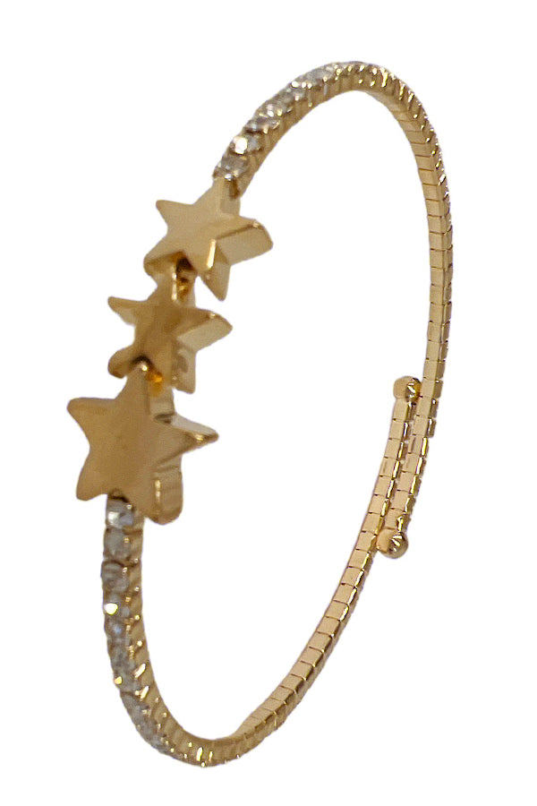 Star Link Rhinestone Pave Flex Bracelet