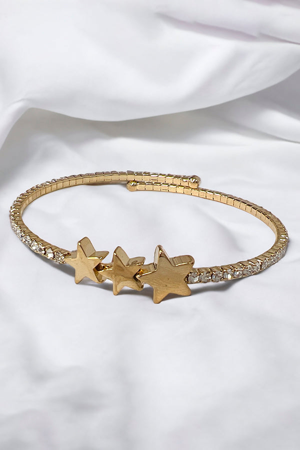 Star Link Rhinestone Pave Flex Bracelet