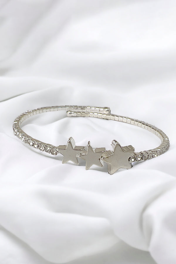 Star Link Rhinestone Pave Flex Bracelet