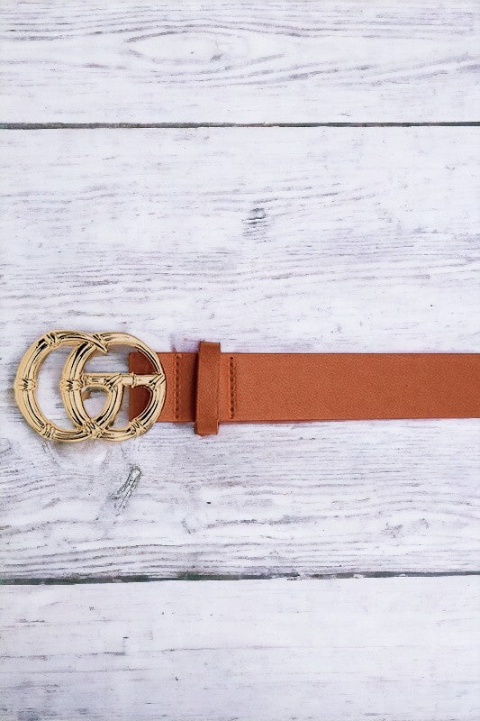 Bamboo Detail Buckle Fashion Belt