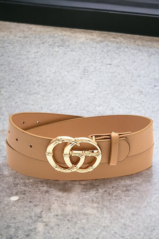 Bamboo Detail Buckle Fashion Belt