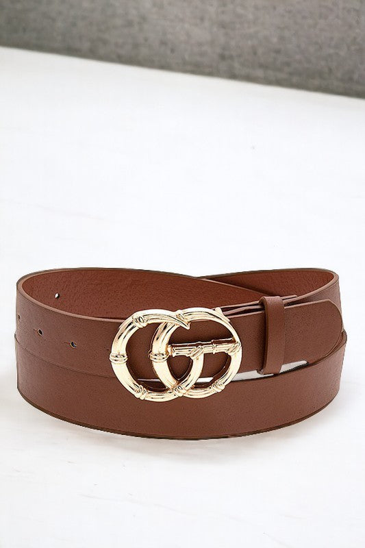 Bamboo Detail Buckle Fashion Belt