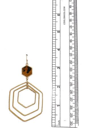 Multi Hexagon Link Dangle Earring